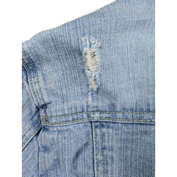 Abercrombie & Fitch Women’s Distressed VTG 90s Jean Jacket Med Light Blue Sz XL - Picture 9 of 12